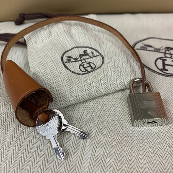 New HERMÈS Herbag Zip 31 bag Trench/Fauve Leather w/Canvas Brown/Khaki - Picture 3 of 8